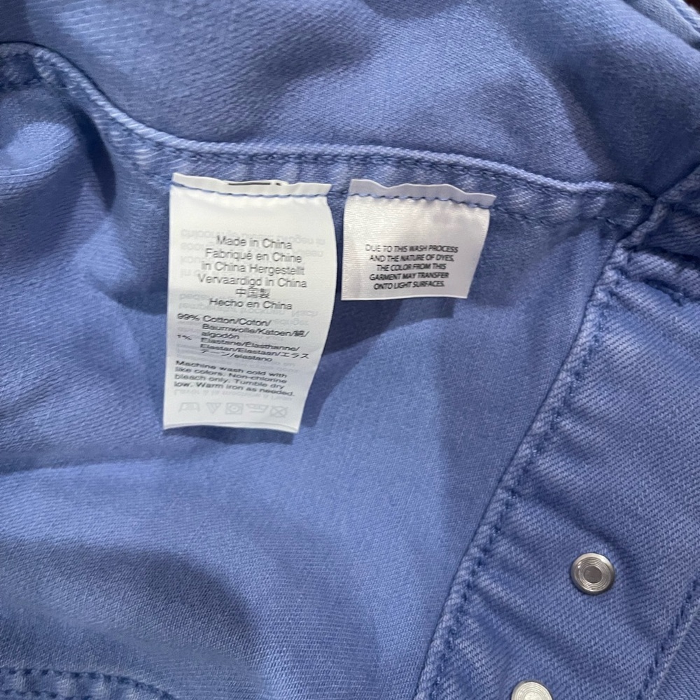 guc j crew factory Women's light Blue periwinkle jean Denim Jacket large - Picture 5 of 8
